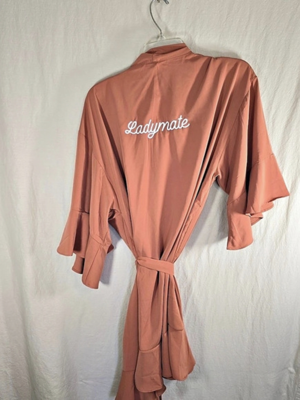 Birdy Grey Kenny Ruffle Satin Robe Orange Medium - Picture 2 of 5